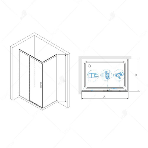 Душевой уголок RGW LE-41 (LE-12 + Z-22) арт. 34124195-11