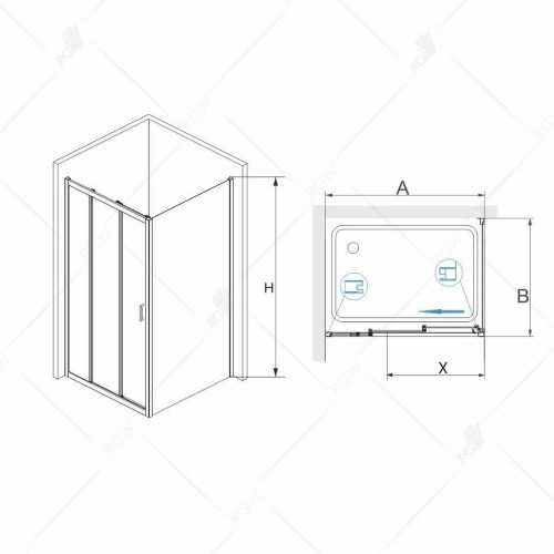 Душевой уголок RGW PA-73 P (PA-13 + 2Z-050-2) арт. 06087398-011P