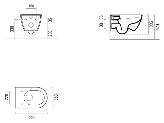 Унитаз GSI Pura 55/F 881511