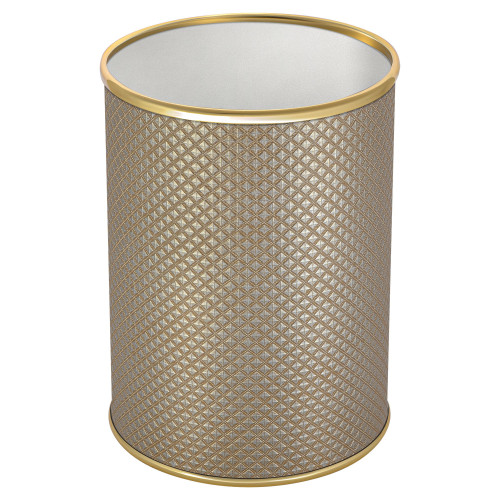 Ведро для мусора 3л открытое Geralis M-RBG-B Ромб темное, кант золото