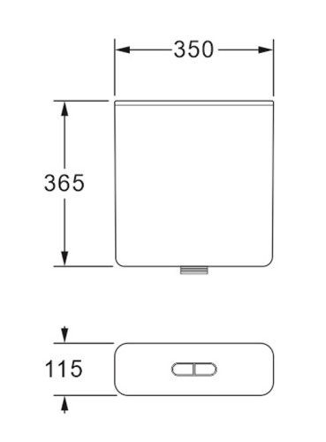 Бачок пластиковый AZARIO 350x115x365 с соединительной трубой, белый (AZ-217)
