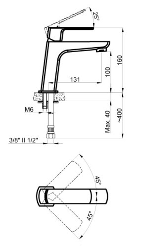 Смеситель AZARIO ATRI для раковины, хром (AZ-15964501)