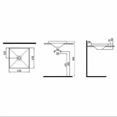 Раковина Bien INFINITUM врезная на столешницу 430х430х150