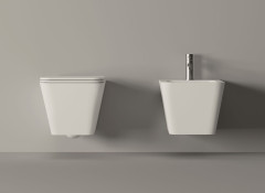 Alice Hide Square, подвесной безободковый унитаз c крепежом fix10, 55x35 см, цвет белый глянцевый