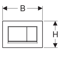 Кнопка смыва Geberit SIGMA 24.6х1.2х16.4 для инсталляции, пластик, цвет Хром матовый (115.883.KH.1)