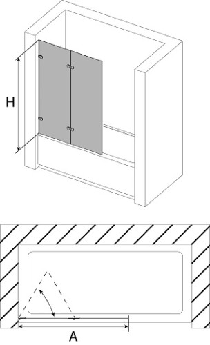 Шторка на ванну Avek Fort V 10540 80x140