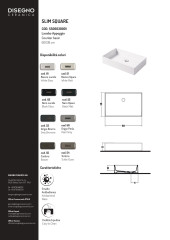Disegno ceramica Slim, накладная прямоугольная раковина 60х38хh12 см, цвет белый глянцевый