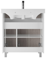 Тумба под умывальник &quot;Fest 80&quot; Uno Дуб серый без ящика Домино