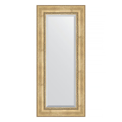 Зеркало настенное с фацетом EVOFORM в багетной раме состаренное серебро с орнаментом, 62х142 см, BY 3532