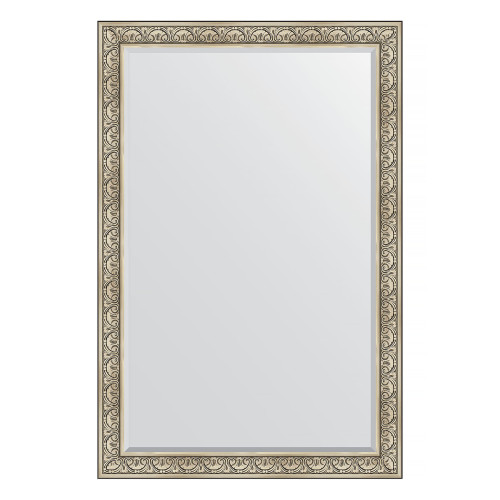 Зеркало настенное с фацетом EVOFORM в багетной раме барокко серебро, 120х180 см, BY 3632