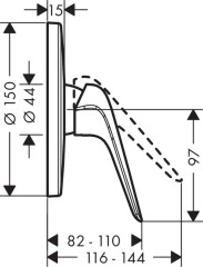 71065000 Novus Однорычажный смеситель для душа, скрытый монтаж, хром