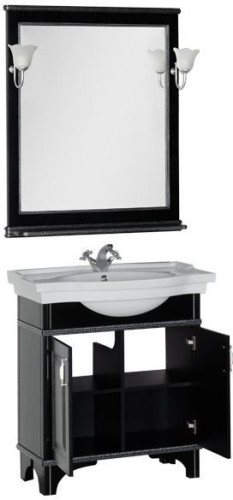 Мебель для ванной Aquanet Валенса 80 черный краколет/серебро