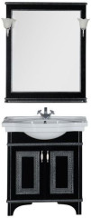 Мебель для ванной Aquanet Валенса 80 черный краколет/серебро