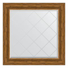 Зеркало настенное с гравировкой EVOFORM в багетной раме травленая бронза, 89х89 см, BY 4333