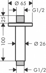 Держатель верхнего душа Hansgrohe Vernis Blend потолочный, 10 см. хром (27804000)