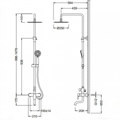 Душевая стойка Schein Track 493KS /8003055PT