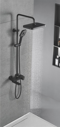 Душевая система с термостатом Rose R1896H, черный