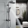 Душевая система с термостатом Rose R1896H, черный