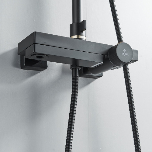 Душевая система с термостатом Rose R1896H, черный