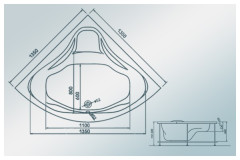 Ванна из искусственного камня Castone Миранда 135x135