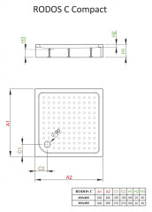 Акриловый поддон для душа Radaway Rodos C Compact 80x80x17