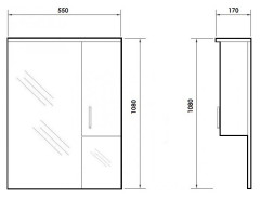 Зеркальный шкаф Orange Стиль 55 с подсветкой