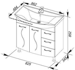 Тумба под раковину Aquanet Моника 85 белый