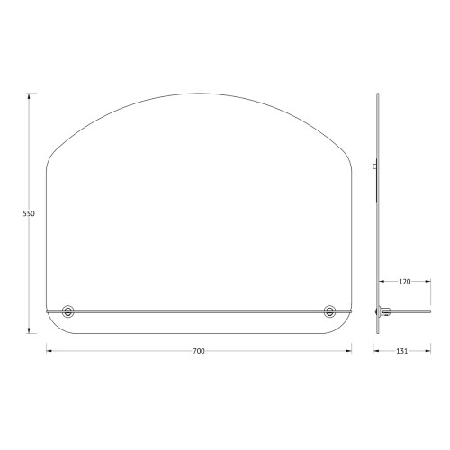 Зеркало настенное с полочкой Optima EVOFORM 70х55 см, BY 0518