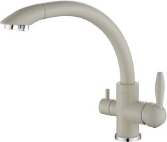 Смеситель для кухни Paulmark Essen, белый, две воды, Es213001-331, Paulmark