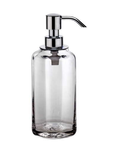 Surya Crystal, дозатор высокий 7х7хh19 см с помпой V6, стекло с эффектом волны, цвет хром