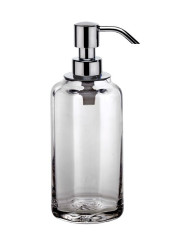 Surya Crystal, дозатор высокий 7х7хh19 см с помпой V6, стекло с эффектом волны, цвет хром
