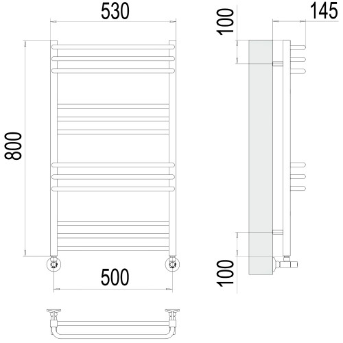 Полотенцесушитель TERMINUS Люкс Соренто П12 500х800 NEW