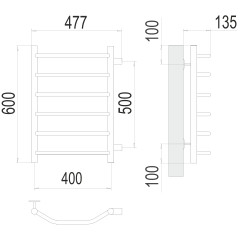 Полотенцесушитель TERMINUS Эконом Виктория П6 400х600 бп500 NEW