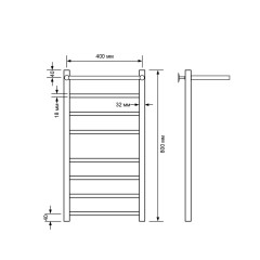 Полотенцесушитель водяной Comfysan Noumi W-8 80/40 с полкой, белый