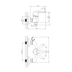 Смеситель для душа D&amp;K Rhein DA1343101, хром