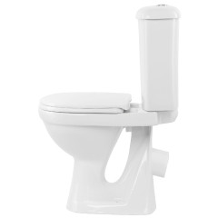 Унитаз-компакт Суперкомпакт Стандарт, косой выпуск, с сиденьем, белый (44901130022)