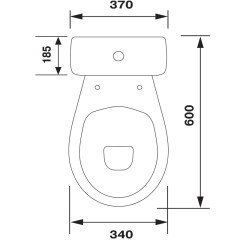 Унитаз-компакт Суперкомпакт Стандарт, косой выпуск, с сиденьем, белый (44901130022)