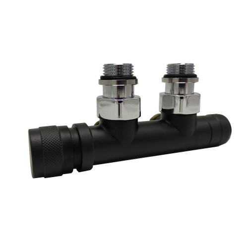 Узел нижнего подключения SR Rubinetterie угловой 1/2"х3/4"Е Чёрный матовый (левый)