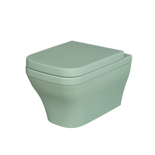 Унитаз Benefit 203T21001R (535*340*360) МЯТНЫЙ МАТОВЫЙ подвесной БЕЗОБОДКОВЫЙ с толстой крышкой