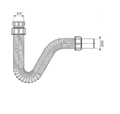 Сифон для раковины Bettoserb трубчатый, серый (125313)