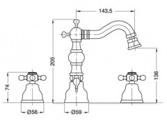 Смеситель для биде Bugnatese Revival 425