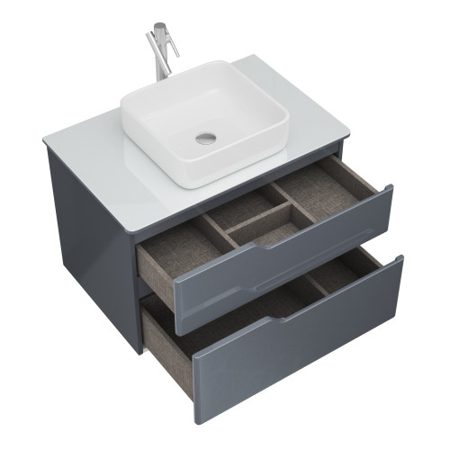 Тумба OWL 1975 Hella Cristal 80, серый лак