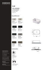 Disegno ceramica Slim, накладная прямоугольная раковина с закругленными краями 35х25хh12 см, цвет beaver