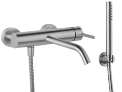 Emmevi Filoinox, однорычажный смеситель для ванны с набором для душа из нержавеющей стали