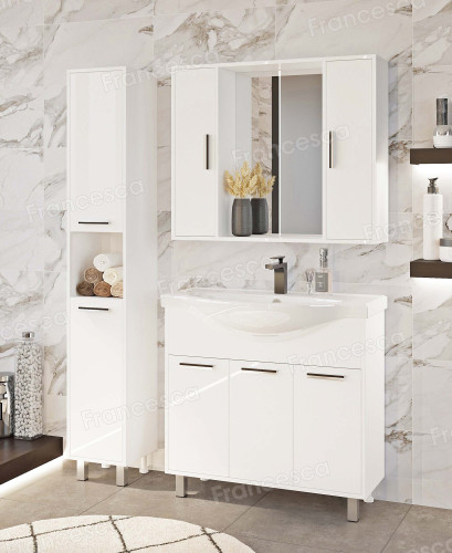 Шкаф-зеркало Francesca Eco 90 белый