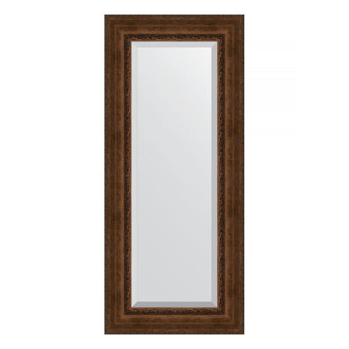 Зеркало настенное с фацетом EVOFORM в багетной раме состаренная бронза, с орнаментом, 62х142 см, BY 3533