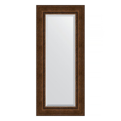 Зеркало настенное с фацетом EVOFORM в багетной раме состаренная бронза, с орнаментом, 62х142 см, BY 3533