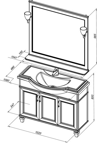 Мебель для ванной Aquanet Валенса New (Классик) 105 белый