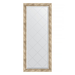 Зеркало настенное с гравировкой EVOFORM в багетной раме прованс с плетением, 63х153 см, BY 4134