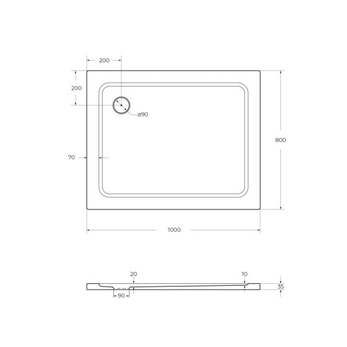 Поддон SMC CEZARES TRAY-M-AH-90/80-35-W